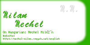 milan mechel business card